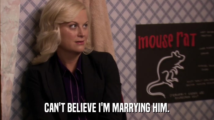CAN'T BELIEVE I'M MARRYING HIM.  
