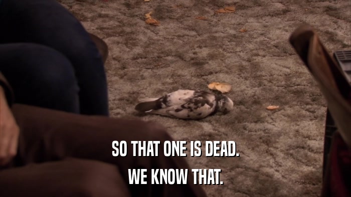 SO THAT ONE IS DEAD. WE KNOW THAT. 