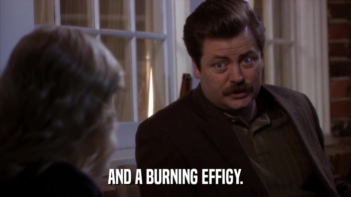 AND A BURNING EFFIGY.  