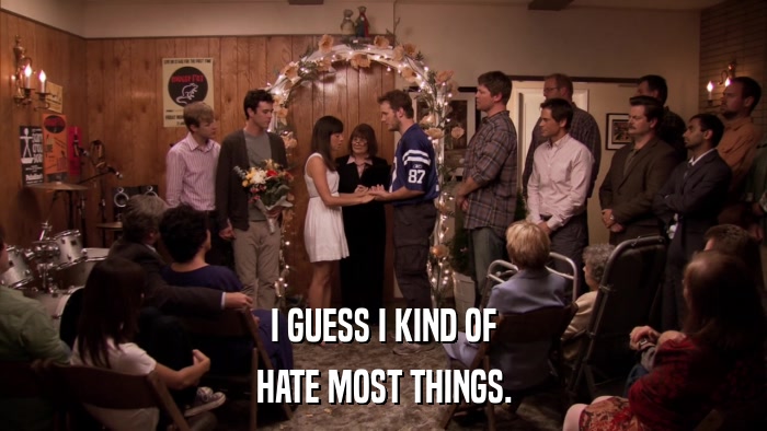 I GUESS I KIND OF HATE MOST THINGS. 
