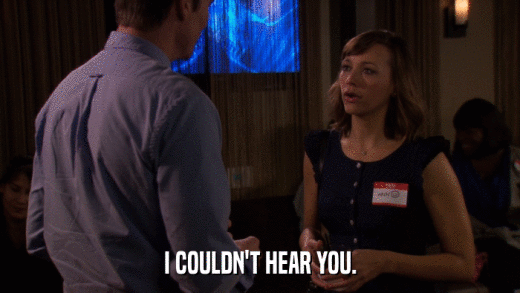 I COULDN'T HEAR YOU.  