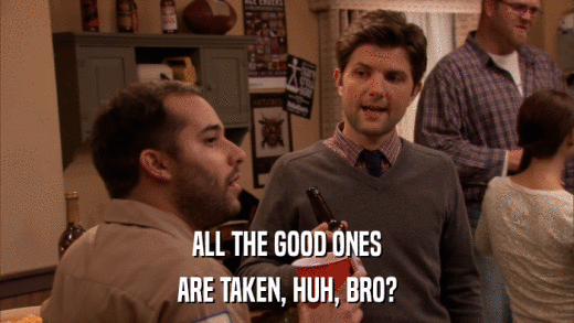 ALL THE GOOD ONES ARE TAKEN, HUH, BRO? 