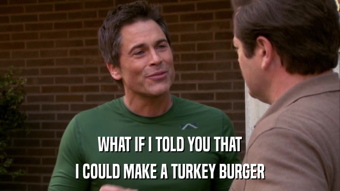 WHAT IF I TOLD YOU THAT I COULD MAKE A TURKEY BURGER 