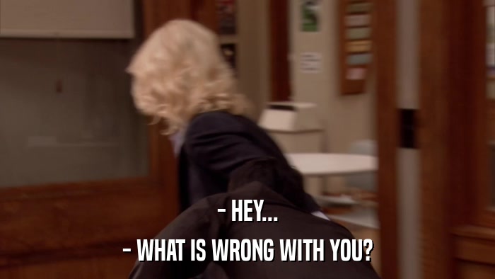 - HEY... - WHAT IS WRONG WITH YOU? 