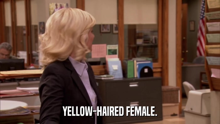 YELLOW-HAIRED FEMALE.  