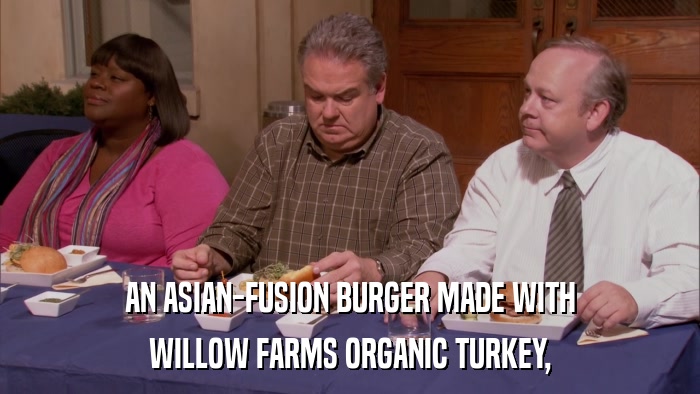 AN ASIAN-FUSION BURGER MADE WITH WILLOW FARMS ORGANIC TURKEY, 