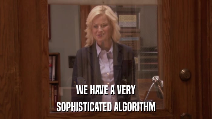 WE HAVE A VERY SOPHISTICATED ALGORITHM 