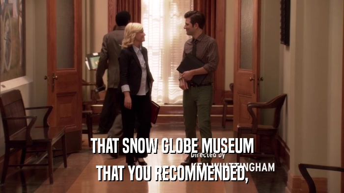 THAT SNOW GLOBE MUSEUM THAT YOU RECOMMENDED, 