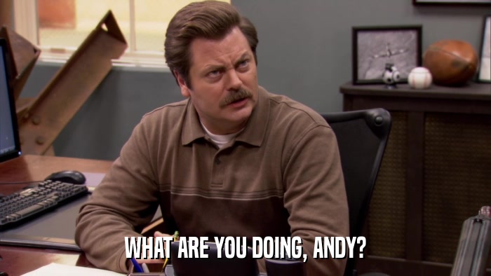 WHAT ARE YOU DOING, ANDY?  
