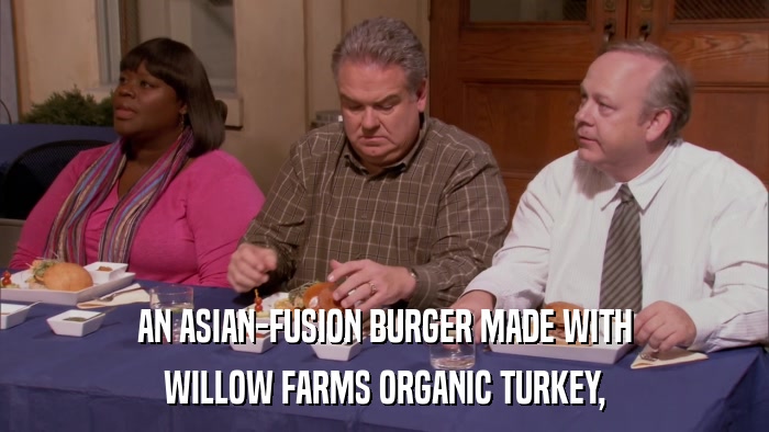 AN ASIAN-FUSION BURGER MADE WITH WILLOW FARMS ORGANIC TURKEY, 