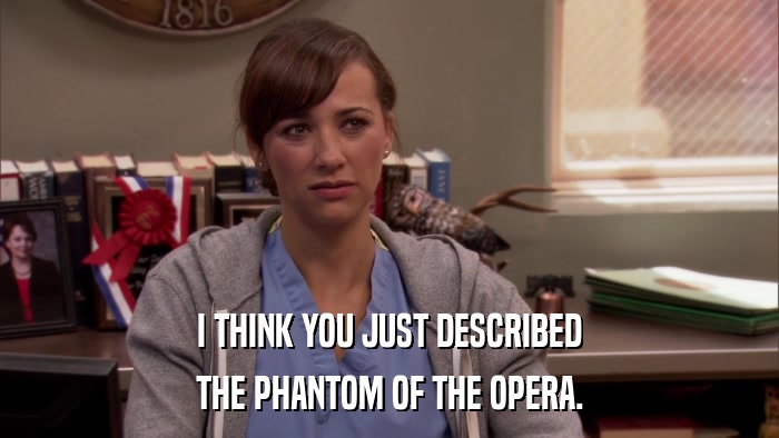 I THINK YOU JUST DESCRIBED THE PHANTOM OF THE OPERA. 
