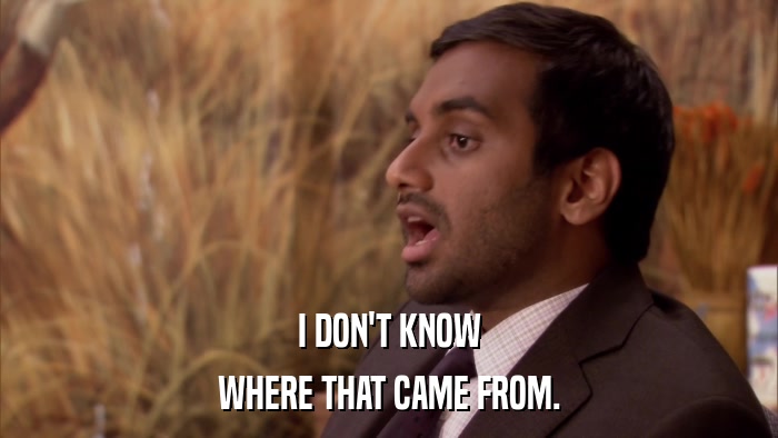 I DON'T KNOW WHERE THAT CAME FROM. 