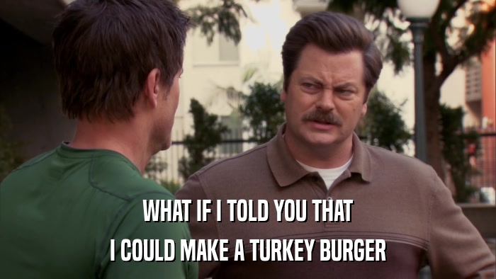 WHAT IF I TOLD YOU THAT I COULD MAKE A TURKEY BURGER 