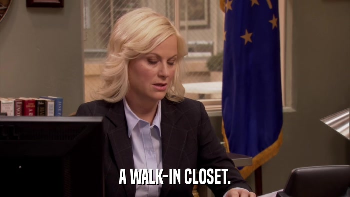 A WALK-IN CLOSET.  