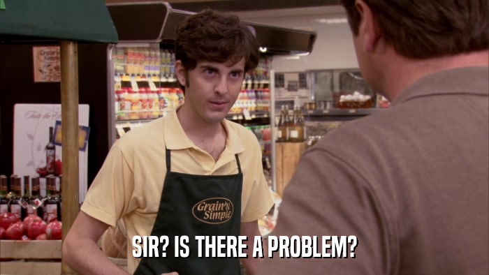 SIR? IS THERE A PROBLEM?  