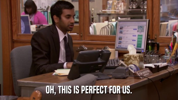 OH, THIS IS PERFECT FOR US.  
