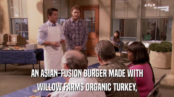 AN ASIAN-FUSION BURGER MADE WITH WILLOW FARMS ORGANIC TURKEY, 