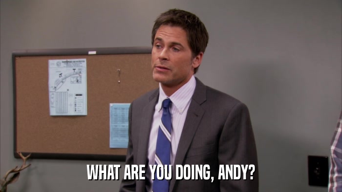 WHAT ARE YOU DOING, ANDY?  
