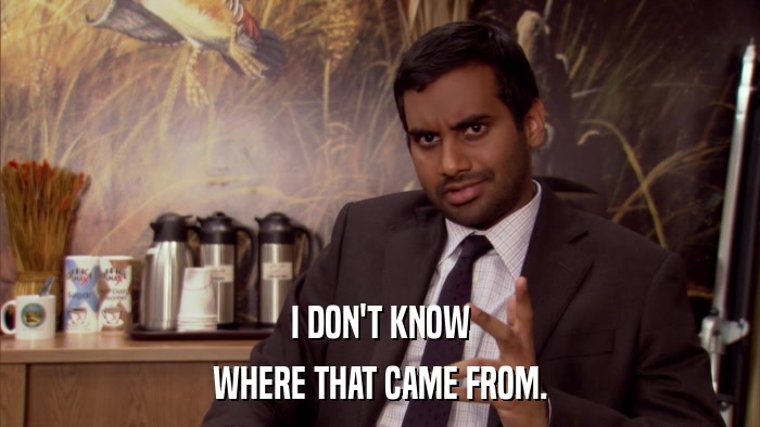 I DON'T KNOW WHERE THAT CAME FROM. 