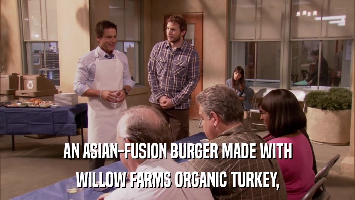 AN ASIAN-FUSION BURGER MADE WITH WILLOW FARMS ORGANIC TURKEY, 