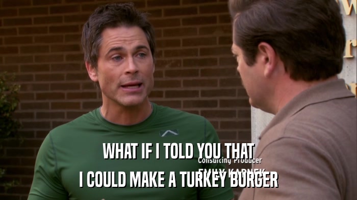 WHAT IF I TOLD YOU THAT I COULD MAKE A TURKEY BURGER 