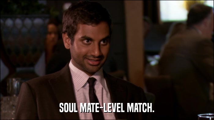 SOUL MATE-LEVEL MATCH.  