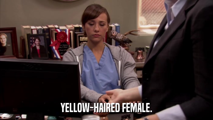 YELLOW-HAIRED FEMALE.  