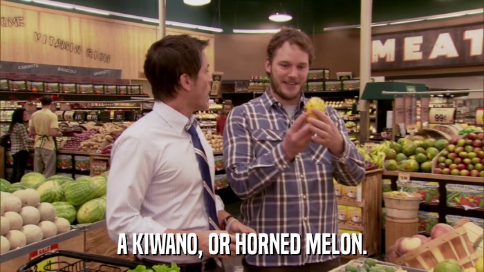 A KIWANO, OR HORNED MELON.  