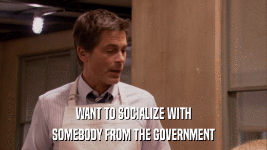 WANT TO SOCIALIZE WITH SOMEBODY FROM THE GOVERNMENT 