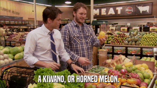 A KIWANO, OR HORNED MELON.  