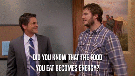 DID YOU KNOW THAT THE FOOD YOU EAT BECOMES ENERGY? 