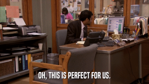 OH, THIS IS PERFECT FOR US.  