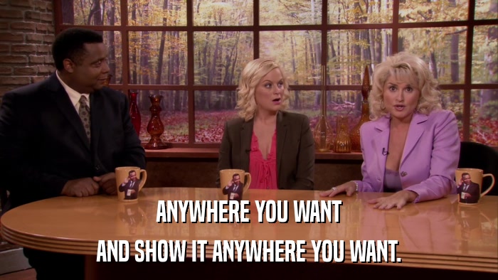 ANYWHERE YOU WANT AND SHOW IT ANYWHERE YOU WANT. 