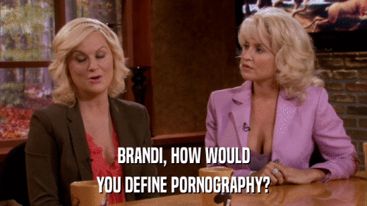 BRANDI, HOW WOULD YOU DEFINE PORNOGRAPHY? 