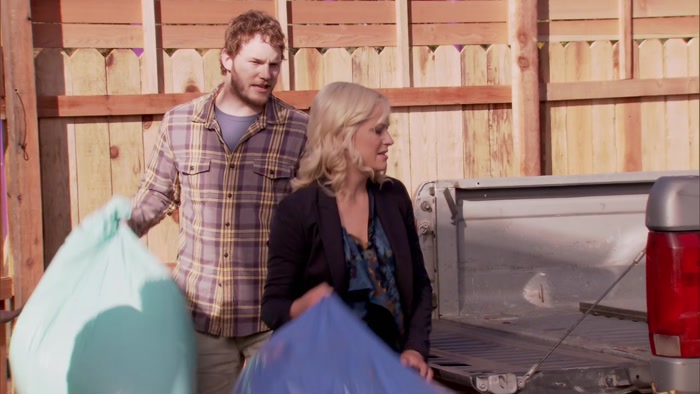 LESLIE, YOU PROMISED WE COULD THROW GARBAGE EVERYWHERE. 
