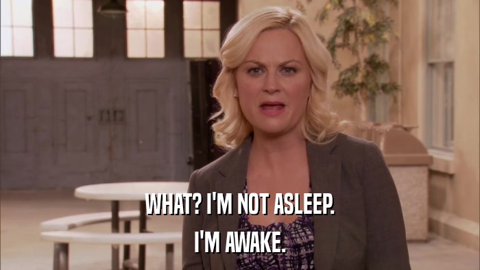 WHAT? I'M NOT ASLEEP. I'M AWAKE. 