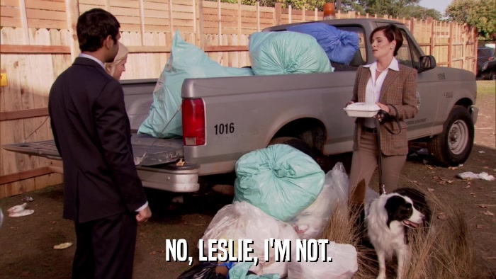 NO, LESLIE, I'M NOT.  