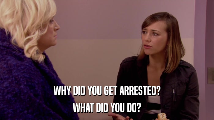 WHY DID YOU GET ARRESTED? WHAT DID YOU DO? 