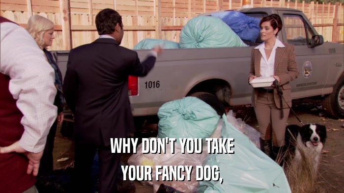 WHY DON'T YOU TAKE YOUR FANCY DOG, 