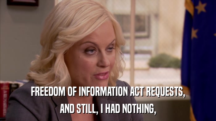 FREEDOM OF INFORMATION ACT REQUESTS, AND STILL, I HAD NOTHING, 