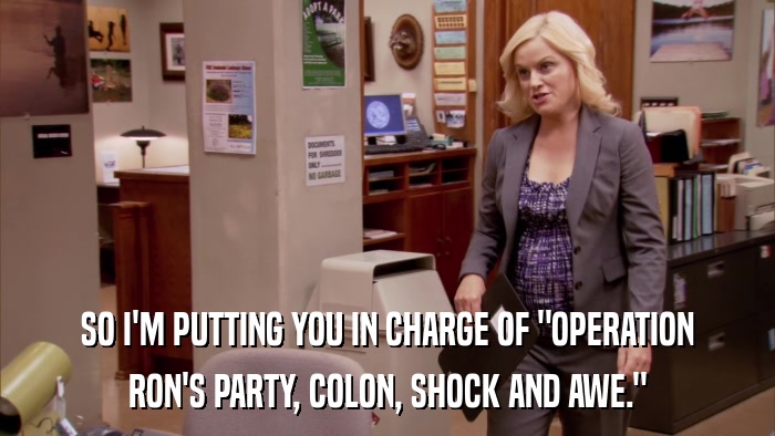 SO I'M PUTTING YOU IN CHARGE OF 