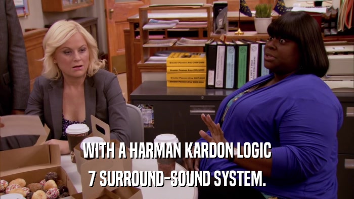 WITH A HARMAN KARDON LOGIC 7 SURROUND-SOUND SYSTEM. 