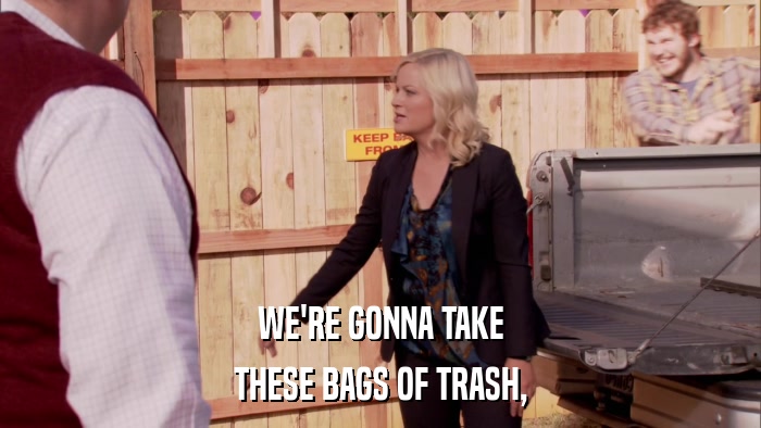 WE'RE GONNA TAKE THESE BAGS OF TRASH, 