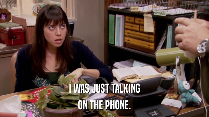 I WAS JUST TALKING ON THE PHONE. 