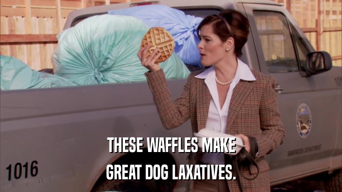 THESE WAFFLES MAKE GREAT DOG LAXATIVES. 