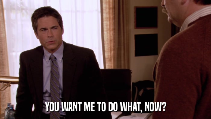 YOU WANT ME TO DO WHAT, NOW?  
