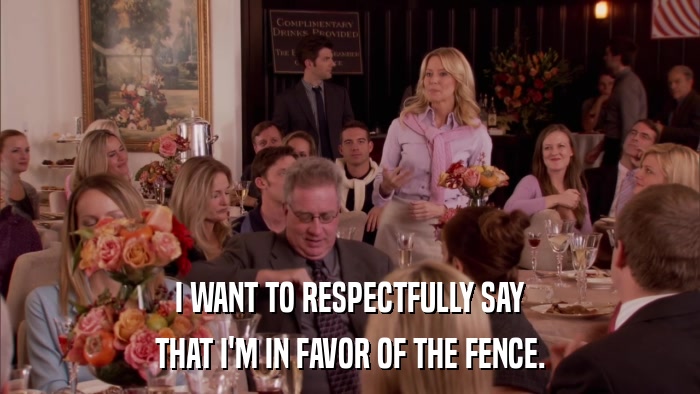 I WANT TO RESPECTFULLY SAY THAT I'M IN FAVOR OF THE FENCE. 