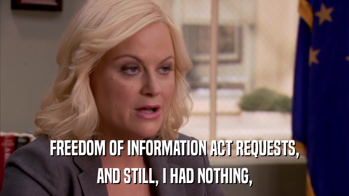 FREEDOM OF INFORMATION ACT REQUESTS, AND STILL, I HAD NOTHING, 