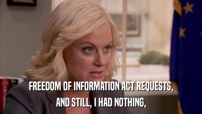 FREEDOM OF INFORMATION ACT REQUESTS, AND STILL, I HAD NOTHING, 