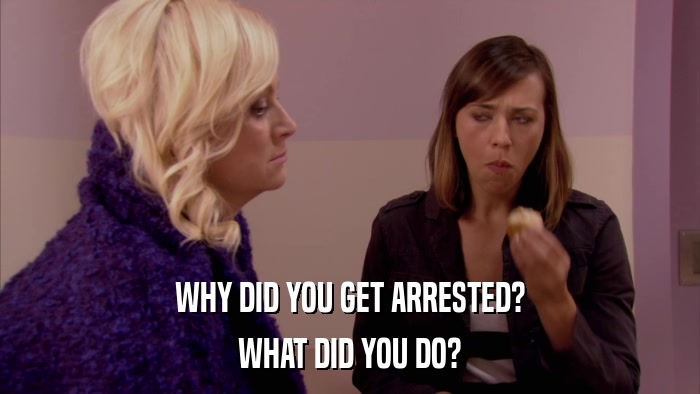 WHY DID YOU GET ARRESTED? WHAT DID YOU DO? 